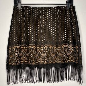 Lace and Fringe Skirt
